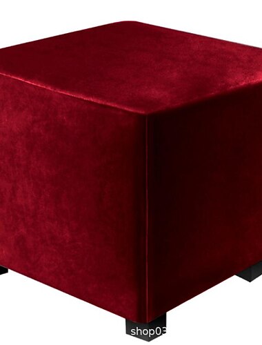 strečový potah otoman sametový čtvercový otoman návleky obdélníkový skládací úložný potah potah na stoličku potah na lavici chránič nábytku měkký potah s elastickým dnem