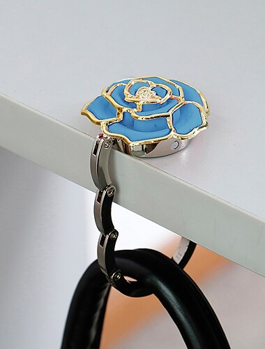 1 stk taskeholder til bord bærbare håndtaske kroge bordkroge holder rose mønster pung bøjle holder dekoration pung bøjle