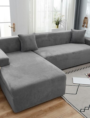 Stretch-Sofabezug Sofabezüge aus dickem Samt Schnittsofabezug L-förmiger Sofabezug Sessel Chaiselongue-Fall für Wohnzimmer