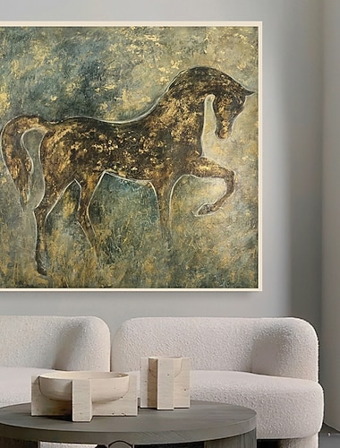 ציור שמן בעבודת יד ציור בעבודת יד אמנות קיר מופשטת קנבס סוס ציור קישוט הבית תפאורה ללא ציור מסגרת בלבד