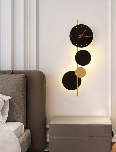 أضواء الجدار LED تصميم الساعة تصميم دائرة عكس الضوء 71 سم الممر الإبداعي غرفة النوم غرفة المعيشة حائط الخلفية الديكور الجدار الشمعدان الإضاءة 110-240 فولت