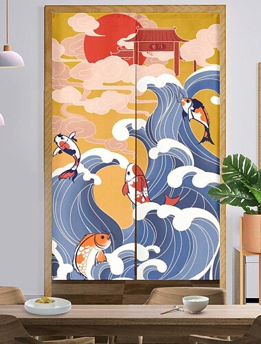 κουρτίνες κουζίνας κουρτίνες πόρτας ντεκόρ ταπετσαρίας, πάνελ κουρτίνας ιαπωνικής Noren, διαχωριστικό δωματίου για βεράντα σαλόνι, γραφείο υπνοδωμάτιο αίθριο