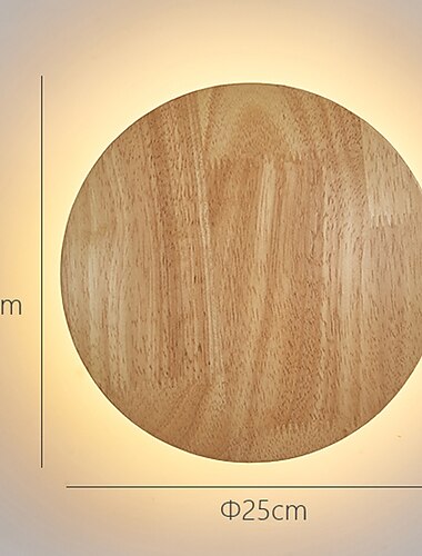 Luz led de parede quarto lâmpada de cabeceira design redondo madeira para sala de estar parede de fundo moderno corredor varanda estudo luz criativa lâmpada de parede de luxo