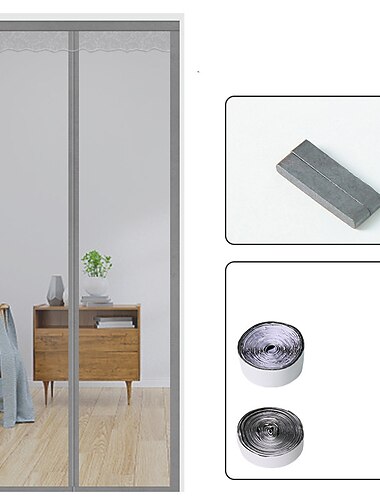 Magnetisk skärmdörr fluginsekt dörra skärm med magnetisk stängning magnetisk dörrskärm nät myggskydd för bekväm in- och utgång håll insekter borta svart