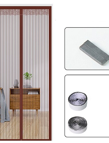 Magnetisch Schermdeur Muggennet Vlieg Insect Deurscherm Magnetische Sluiting Magnetisch Deurscherm Mesh Muggenbescherming voor Gemakkelijke Toegang Houd Insecten Buiten Zwart