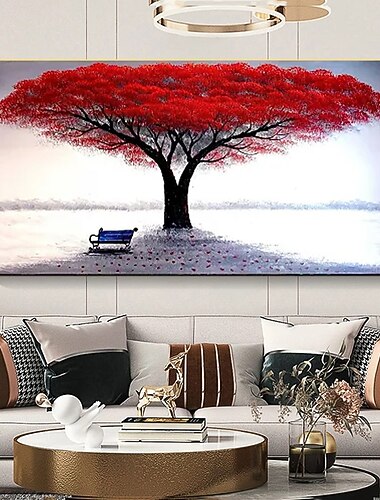 Hang-Dipinto ad olio Dipinta a mano Orizzontale Floreale / Botanico Contemporaneo Moderno Include interno della montatura Hang-Dipinto ad olio Dipinta a mano Orizzontale Floreale / Botanico Contemporaneo Moderno Include interno della montatura