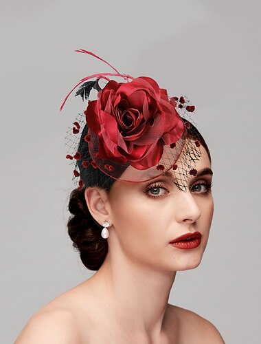  Fascinators / Hats / Headwear with Floral 1PC Special Occasion / Ladies Day / Melbourne Cup Headpiece