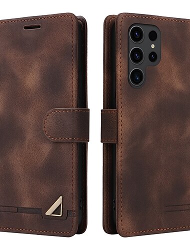 telefon fodral Till Samsung Galaxy S26 Ultra Plus S25 S24 S23 S22 S21 FE S21 Ultra Plus A12 A32 Plånboksfodral Plånbok Helkroppsskydd Repskydd Solid färg TPU PU läder