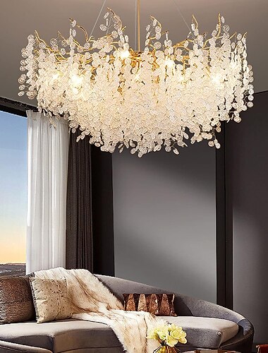 Kristall-Kronleuchter 6 Lampen 23,5 Zoll/ 8 Lampen 31,2 Zoll moderner goldener Kronleuchter Beleuchtung Zweige Restaurant Regentropfen-Kronleuchter Hängelampen AC110V AC220V