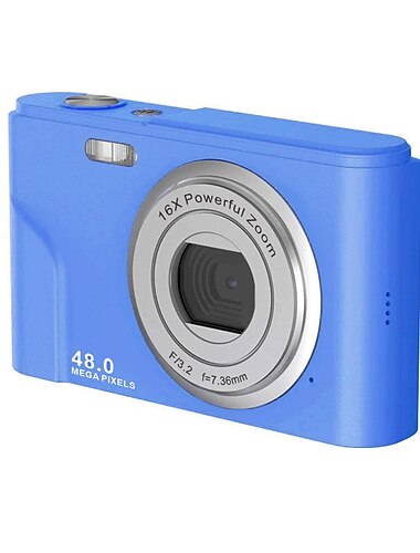 Caméra Numérique 1080P 48 Méga Pixels Caméra de Vlogging avec Zoom Numérique 16X Caméras Mini Compactes et Portables pour Débutants Cadeau d'Anniversaire de Saint-Valentin