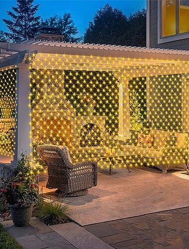 led net mesh fata luce della stringa 8 * 10 6 * 4 m tenda di finestra flessibile luci natalizie per feste cortile giardino decorazione colorata illuminazione 96/200/672/2600 led