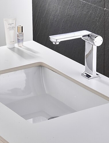 wastafel mengkranen, badkamer wastafel kraan enkel handvat een gat op het dek gemonteerde waterkraan met warme en koude slang