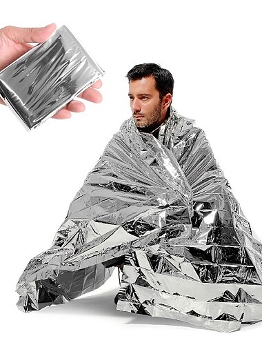 nødhjelp sølv mylar termisk kompakt vanntette tepper for førstehjelpsutstyr, naturkatastrofer utstyr, beholder kroppsvarmen, holder deg varm dimensjon etter åpning 82*51in