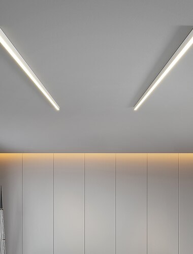 Luz de techo led regulable 60 cm 80 cm diseño de línea luces de techo de metal acrílico para sala de estar oficina 110-240 v