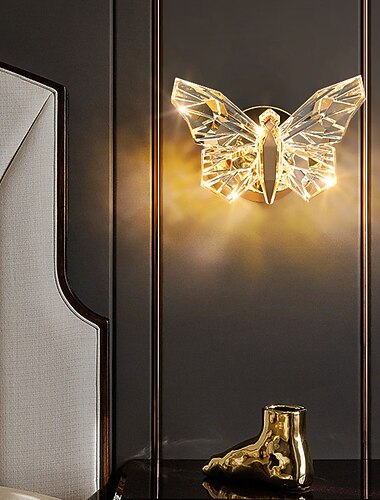 luzes de parede led design exclusivo de borboleta lâmpadas de parede de acrílico internas modernas arandelas de parede branco quente 3000k arandelas de parede de quarto