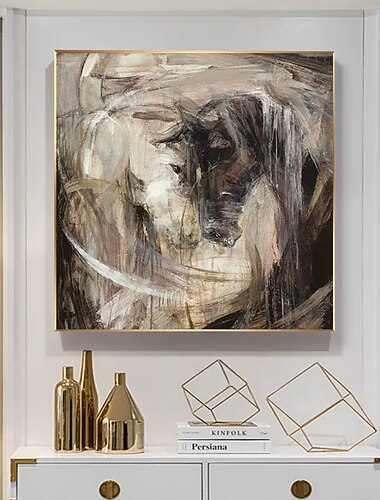 النفط الطلاء اليدوية حجم كبير اللوحة مرسومة باليد جدار الفن التجريدي الحصان قماش اللوحة ديكور المنزل الديكور بدون إطار اللوحة فقط