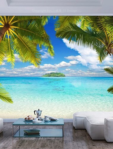 Mural Wallpaper Wall Sticker Covering Print  Peel and Stick  Removable Self Adhesive Landscape Seaside Tree  PVC / Vinyl Home Decor