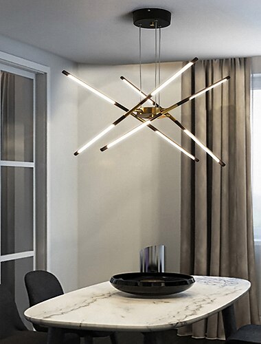 luz pendente led 80cm 8/12 cabeças regulável metal acrílico sputnik design para sala de jantar lâmpadas pendentes 110-240v apenas regulável com controle remoto