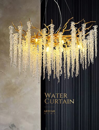 Lustres led luxo moderno, 23,6 "/31,2" 8/12-light cristal de ouro para interiores de casa cozinha quarto ferro arte ramo de árvore lâmpada criativa luz branco quente 110-240v