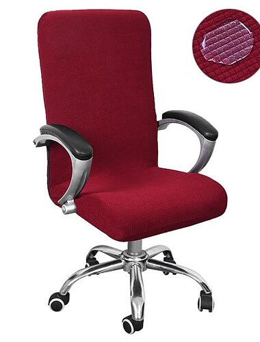 Husă pentru scaun de birou impermeabilă pentru computer, extensibilă, rotativă, pentru scaun de gaming, elastic, boabe de porumb, culoare solidă, moale, durabilă, lavabilă