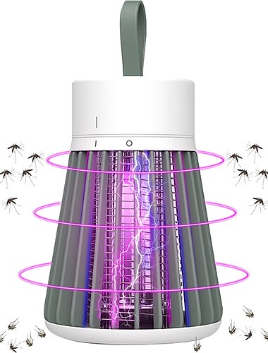 Bug Zapper Wiederaufladbarer Moskito- und Fliegenvernichter Innenleuchte mit Aufhängeöse Elektrische Tötungslampe Tragbare USB-LED-Falle für das Camping im Freien im Schlafzimmer zu Hause