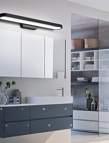 15.6in 23.5in 31.2in lámpara de pared led moderna y minimalista sala de estar dormitorio baño tocador café negro espejo lámpara frontal ac220v ac110v