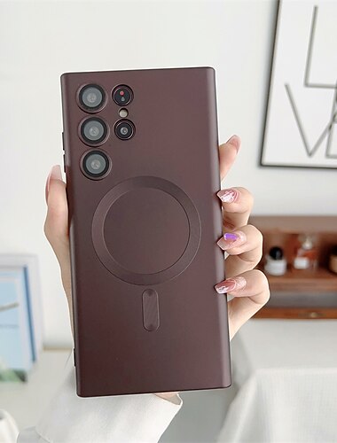 هاتف غطاء من أجل سامسونج جالاكسي S26 ألترا بلس S24 S23 S22 S21 الترا بلس غطاء خلفي مع ماجسيف مغناطيس لون سادة TPU