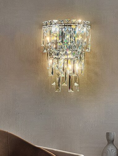 Appliques murales d'intérieur cristal haute qualité k9 led style nordique salon magasins cafés applique murale en acier 110-240v