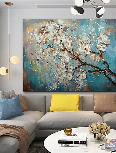 Ölgemälde handgemachte handbemalte Wandkunst Blumenblüte Baum Heimtextilien Dekor gerollte Leinwand kein Rahmen ungedehnt