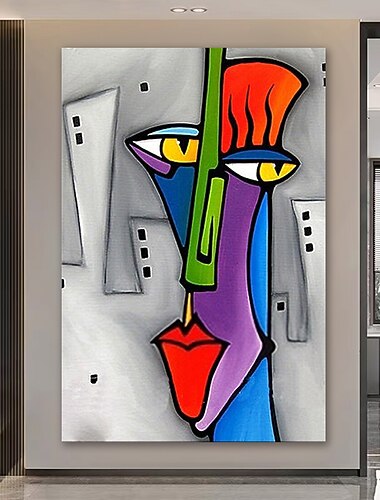 peinture à l'huile 100% fait main peint à la main art mural sur toile visage humain portrait abstrait style picasso décoration de la maison décor toile roulée pas de cadre non tendu