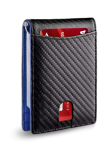 Faltbare RFID-blockierende Brieftasche mit Geldclip minimalistischer Kreditkartenhalter für Männer und Frauen