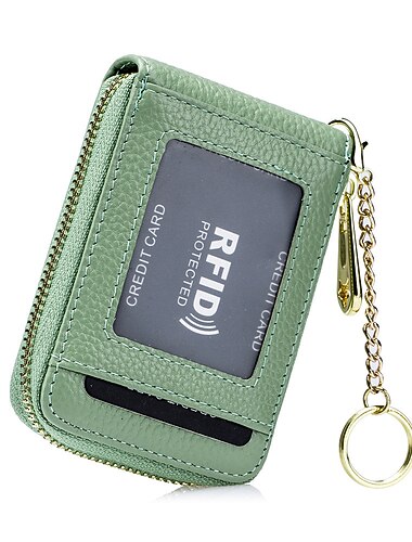RFIDクレジットカードホルダー カジュアルマルチコンパートメント財布 シンプルなジップアラウンドカードケース