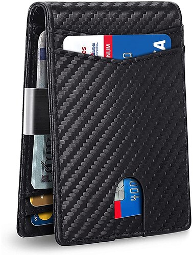 حافظة بطاقات ائتمان من ألياف الكربون لحجز بطاقات الائتمان مع إغلاق مغناطيسي حامي متعدد بطاقات الائتمان للنساء والرجال