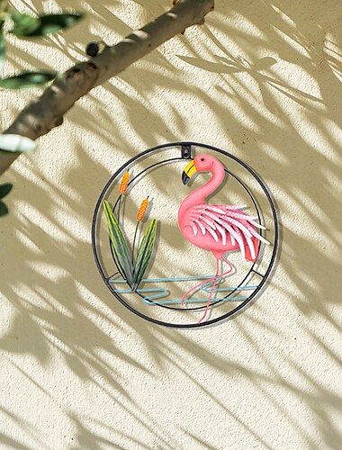 metall flamingo väggkonst veranda ytterdörr vägg dekor rum utomhus klubb barer ytterdörr metall hängande vägg konst dekor