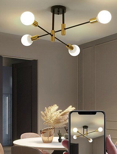 4-الضوء 6-الضوء 83 cm سبوتنيك ديزاين نجفات معدن السبوتنيك قمر صناعي مطلي طلاء ملون الحديث أسلوب الشمال 110-120V 220-240V