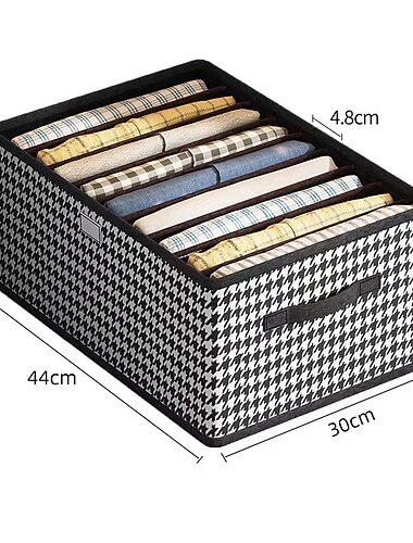 caixa de armazenamento de roupas houndstooth, armazenamento de calças, armazenamento de guarda-roupa doméstico, caixa de armazenamento de meias de gaveta de compartimento