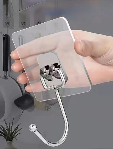 5 stuks grote zelfklevende haken waterdichte en roestvrije muurhaken voor het ophangen van zware metalen handdoek- en jashaken