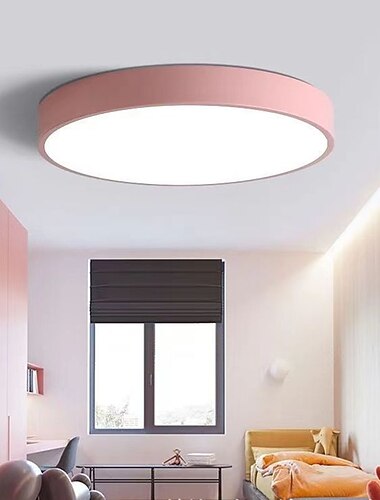 Ceiling Light 9" Macaron Ultra-thin 5cm Bright & Power Saving Modern Acrylic Round Flush Mount LED Ceiling Lamp Warm White 110-240V