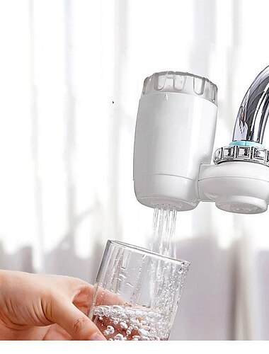 Filtro ceramico sostitutivo del sistema di filtraggio dell'acqua del rubinetto a 4 stadi, sistema di filtraggio dell'acqua del rubinetto, ugello della testa dello spruzzatore del filtro dell'acqua del rubinetto, riduce il cloro, i metalli pesanti e il cat