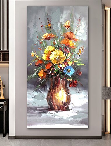  OElgemaelde handgemachte handgemalte Wandkunst abstrakte Stillleben schoene Blume Bonsai Wohnkultur Dekor gerollte Leinwand kein Rahmen ungedehnt