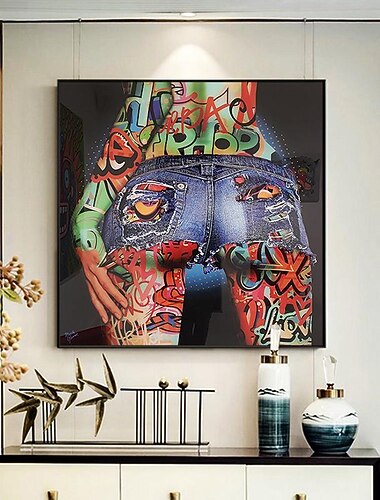 ihmiset seinä taide kangas seksikäs perse printtejä maalaus kuvitus kuva pop graffiti värikäs kodin sisustus sisustus rullattu kangas ei kehystä kehystämätön venyttämätön