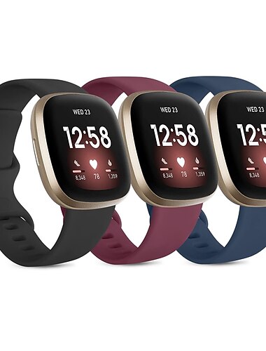 מארז 4 3 חבילות להקת שעונים חכמה מותאם ל פיטביט Versa 4 Sense 2 Versa 3 Sense סיליקון רך שעון חכם רצועה מתכוונן נשים גברים רצועת ספורט תַחֲלִיף צמיד