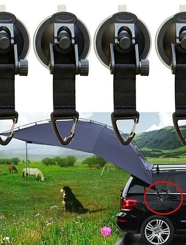 4Pz Ganci ad Ancora con Ventosa - Fissaggio Sicuro per Teli da Campeggio Tenda da Sdraio Auto Teli Universali per Piscina e Tenda