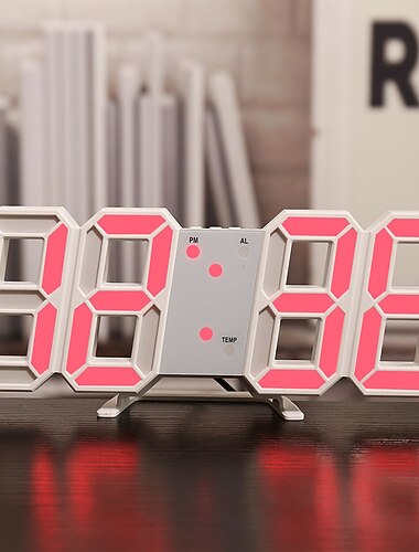 שעון מעורר חכם YC-9018 ABS לבן ורוד מסמיק פול