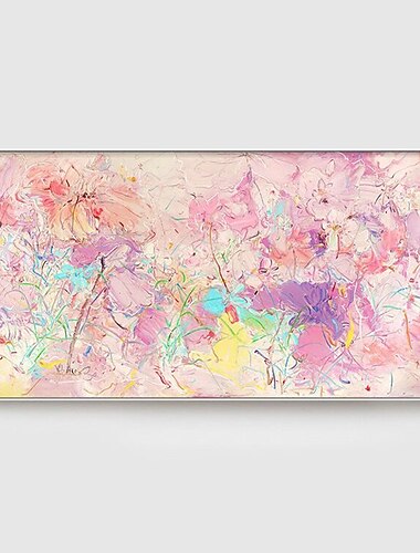 Pintura al óleo hecha a mano lienzo decoración de arte de la pared textura abstracta rosa moderna para la decoración del hogar pintura enrollada sin marco sin estirar