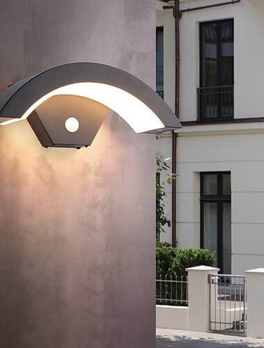 lâmpada led de parede externa 24w com sensor de movimento ip65 controle de luz à prova dwaterproof água adequado para banheiro garagem cerca deck pátio ac85-265v