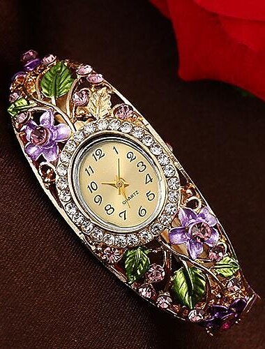 Nova Chegada Presente de Dia das Mães para Mulheres Relógio de Pulso com Cristal Bracelete de Vestido