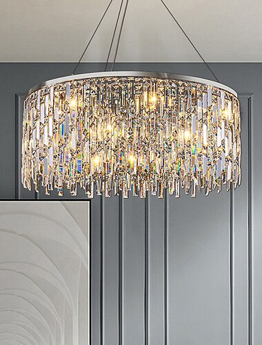 licht luxe woonkamer kroonluchter nieuw modern eenvoudig rond licht luxe kristallen lamp designer huis sfeer restaurant kroonluchter
