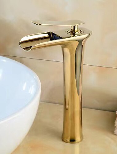 foss baderomsvask blandebatteri høy, mono servant enkeltgreps servantkraner vaskerom med varm og kald slange monoblokk kar vann messing kran dekk montert