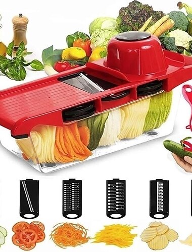 7 in 1 multifunctionele groentesnijder rasp voedsel snijmachines shredders met 6 mes aardappelen wortelen handmatige groente snijgereedschap